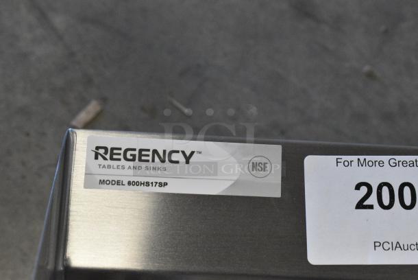 BRAND NEW SCRATCH AND DENT! Regency 600HS17SP 17" x 15" Wall-Mounted Hand Sink with Gooseneck Faucet and Side Splash - Image 7 of 7