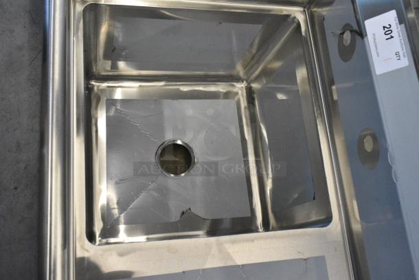 BRAND NEW SCRATCH AND DENT! Regency 600S1181818R Stainless STeel Single Bay Sink w/ Right Side Drain Board. No Legs. - Image 4 of 5
