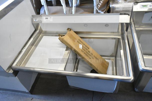 BRAND NEW SCRATCH AND DENT! Steelton 522CS11818L Stainless Steel Single Bay Sink w/ Left Side Drain Board. - Image 1 of 7