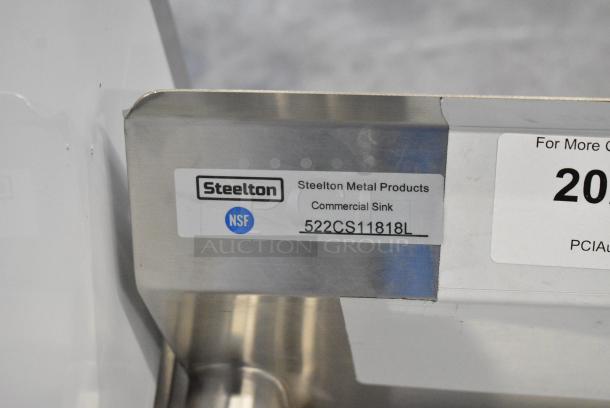 BRAND NEW SCRATCH AND DENT! Steelton 522CS11818L Stainless Steel Single Bay Sink w/ Left Side Drain Board. - Image 7 of 7
