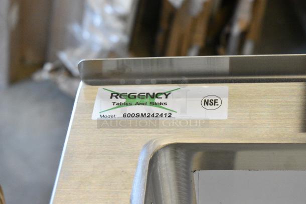 BRAND NEW SCRATCH AND DENT! Regency 600SM242412 29" 16-Gauge Stainless Steel One Compartment Floor Mop Sink - 24" x 24" x 12" Bowl - Image 4 of 4