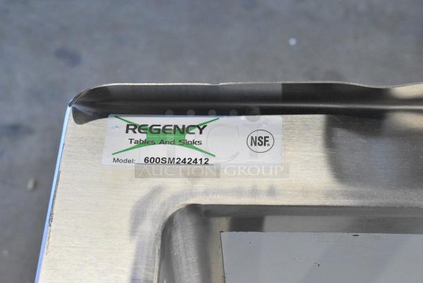 BRAND NEW SCRATCH AND DENT! Regency 600SM242412 29" 16-Gauge Stainless Steel One Compartment Floor Mop Sink - 24" x 24" x 12" Bowl - Image 6 of 6