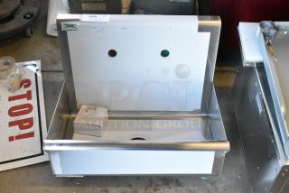 BRAND NEW SCRATCH AND DENT! Regency 600HSMS1824 Wall-Mounted 24" x 17 1/2" Utility Sink for (1) 8" Center Faucet