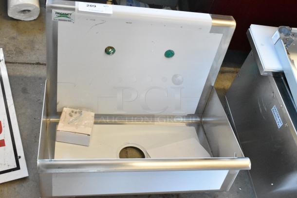 BRAND NEW SCRATCH AND DENT! Regency 600HSMS1824 Wall-Mounted 24" x 17 1/2" Utility Sink for (1) 8" Center Faucet - Image 3 of 4