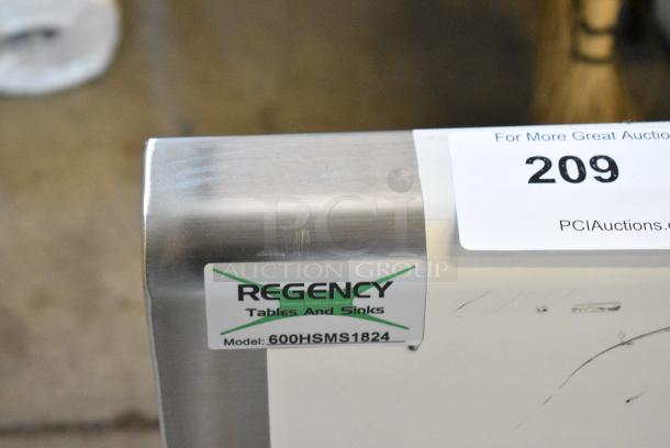 BRAND NEW SCRATCH AND DENT! Regency 600HSMS1824 Wall-Mounted 24" x 17 1/2" Utility Sink for (1) 8" Center Faucet - Image 4 of 4