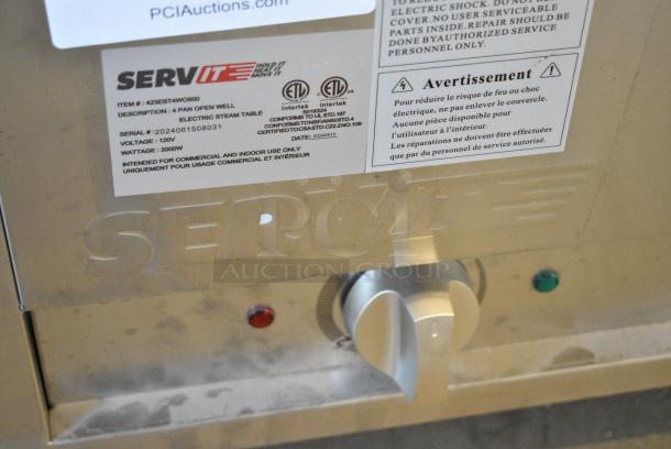 BRAND NEW SCRATCH AND DENT! 2024 ServIt 423EST4WO500 Stainless Steel Four Pan Open Well Electric Steam Table with Adjustable Undershelf. 120 Volts, 1 Phase. Cannot Test Due To Plug Style - Image 2 of 10