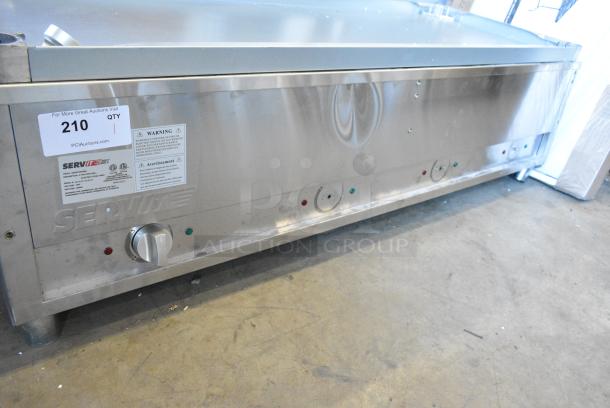 BRAND NEW SCRATCH AND DENT! 2024 ServIt 423EST4WO500 Stainless Steel Four Pan Open Well Electric Steam Table with Adjustable Undershelf. 120 Volts, 1 Phase. Cannot Test Due To Plug Style - Image 3 of 10