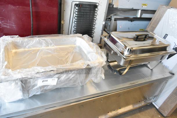 2 BRAND NEW SCRATCH AND DENT! Metal Chafing Dish w/ Drop In and Lid. 2 Times Your Bid! - Image 2 of 5