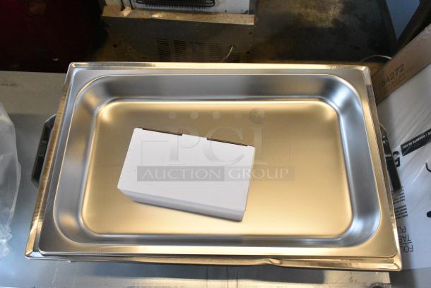 2 BRAND NEW SCRATCH AND DENT! Metal Chafing Dish w/ Drop In and Lid. 2 Times Your Bid! - Image 3 of 5