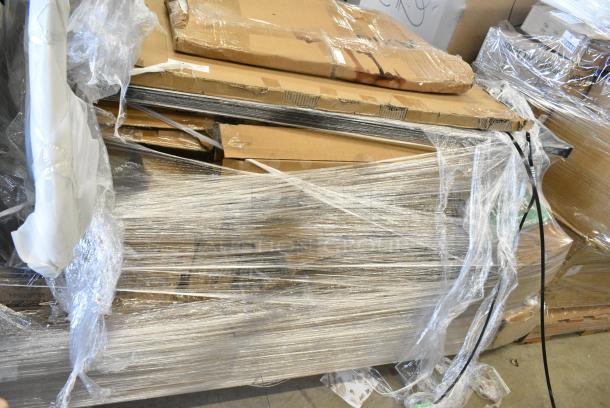 25 BRAND NEW SCRATCH AND DENT! Items Including 34930RTCB Lancaster Table & Seating 30" Laminated Round Table Top Reversible Cherry / Black, 164TS1000 Lancaster Table & Seating 10" Cast Iron Table Base Spider. 25 Times Your Bid! - Image 2 of 6