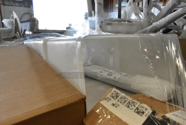 20 BRAND NEW SCRATCH AND DENT! Items Including 5535120 Acopa 20 oz. Customizable Mixing Glass - 24/Case, 3921043AB06 Duralex Unie 8.38 oz. Glass Tumbler - 72/Case, 600LEGGALV12 Regency 20 1/2" Galvanized Steel Leg for Sinks, 2 164CUSHMTLBW Lancaster Table & Seating Black Wood Seat for Metal Frame Seating, BM176DPAN48 Choice 8" Round Stacking Dough Pan, 173B22446 Lavex Economy 22" x 44" Cotton Bath Towel 6 lb. - 12/Pack. 20 Times Your Bid! - Image 5 of 11