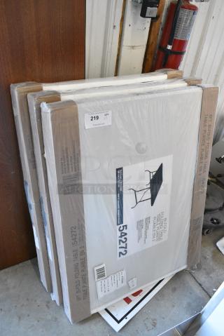 3 BRAND NEW SCRATCH AND DENT! 54272 6' Bi-Fold Folding Table. 3 Times Your Bid!