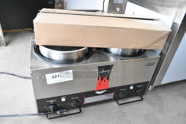 BRAND NEW SCRATCH AND DENT! Vollrath Cayenne TW-27R  Twin Well 7 Qt. Countertop Rethermalizer with Independent Timers. 120 Volts, 1 Phase. Tested and Working! - Image 1 of 8