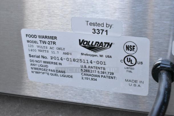 BRAND NEW SCRATCH AND DENT! Vollrath Cayenne TW-27R  Twin Well 7 Qt. Countertop Rethermalizer with Independent Timers. 120 Volts, 1 Phase. Tested and Working! - Image 8 of 8