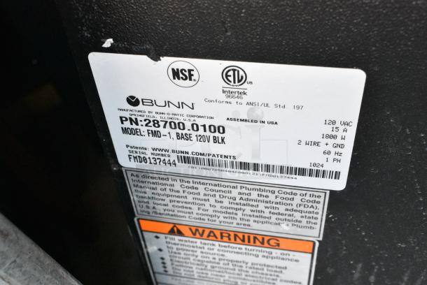 BRAND NEW SCRATCH AND DENT! 2024 Bunn FMD-1 Fresh Mix Cappuccino / Espresso Machine Hot Chocolate Dispenser. 120 Volts, 1 Phase. Tested and Working! - Image 7 of 7