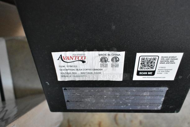 BRAND NEW SCRATCH AND DENT! Avantco BCG3 3 lb. Bulk Coffee Grinder. 110 Volts, 1 Phase. Tested and Working! - Image 6 of 6