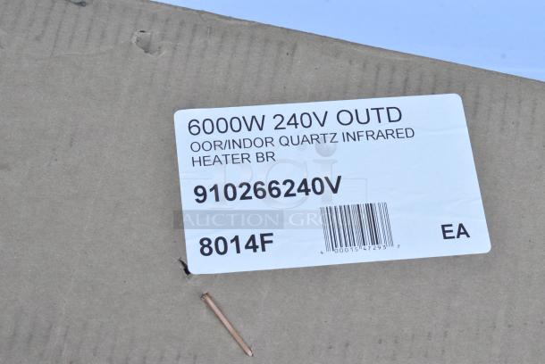 BRAND NEW SCRATCH AND DENT! 910266240V TPI OCH2 Series OCH2-66-240V Brown Outdoor / Indoor Quartz Electric Infrared Heater. 240 Volts, 1 Phase. - Image 2 of 3