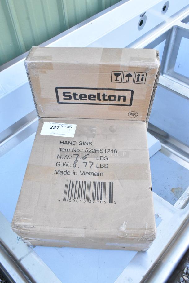 BRAND NEW SCRATCH AND DENT! Steelton 522HS1216 12" x 16" Wall Mounted Hand Sink with Gooseneck Faucet - Image 1 of 2