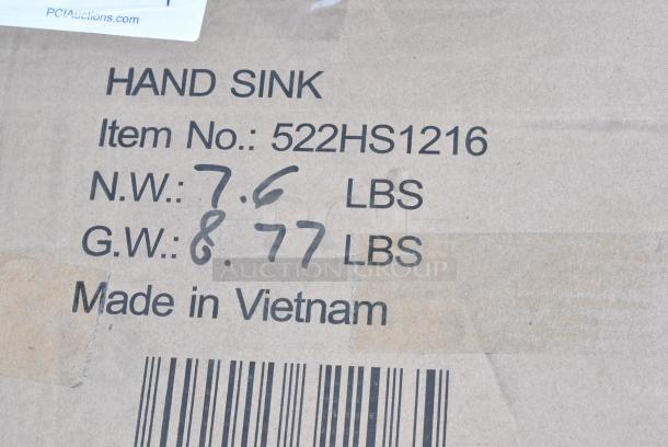 BRAND NEW SCRATCH AND DENT! Steelton 522HS1216 12" x 16" Wall Mounted Hand Sink with Gooseneck Faucet - Image 2 of 2