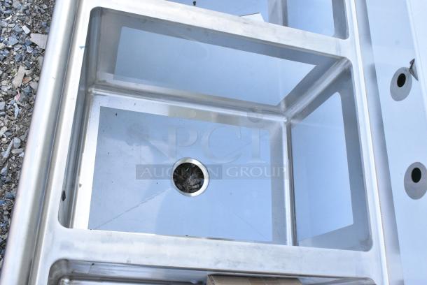 BRAND NEW SCRATCH AND DENT! Regency 600S31824218 Stainless Steel 3 Bay Sink w/ Dual Drain Boards. - Image 5 of 8