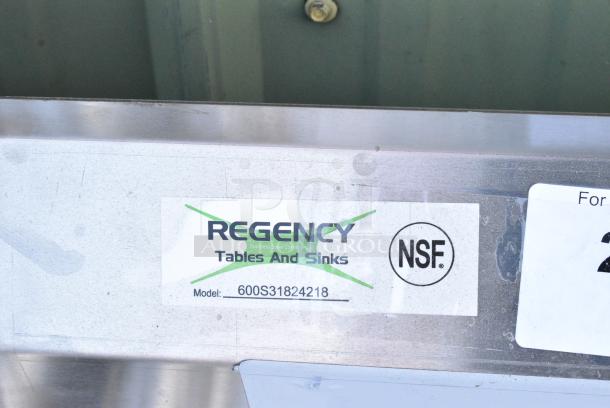 BRAND NEW SCRATCH AND DENT! Regency 600S31824218 Stainless Steel 3 Bay Sink w/ Dual Drain Boards. - Image 8 of 8