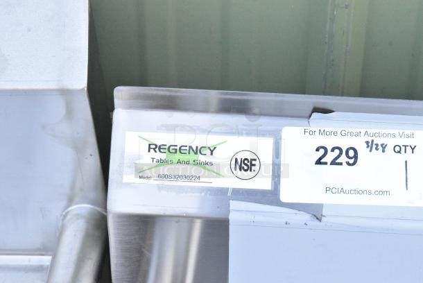 BRAND NEW SCRATCH AND DENT! Regency 600S32030224 Stainless Steel 3 Bay Sink w/ Dual Drain Boards. - Image 8 of 8