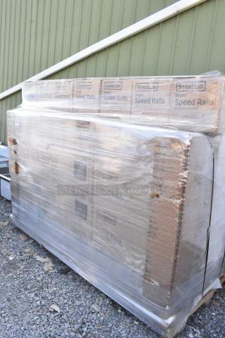 47 BRAND NEW SCRATCH AND DENT! Steelton 712B5530 Stainless Steel Single Tier Speed Rail - 30". 47 Times Your Bid!