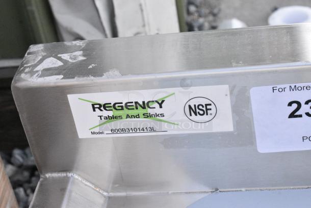 BRAND NEW SCRATCH AND DENT! Regency 600B3101413L 3 Bowl Underbar Sink with Drainboard - 48" x 18 3/4" - Left Drainboard - Image 9 of 9