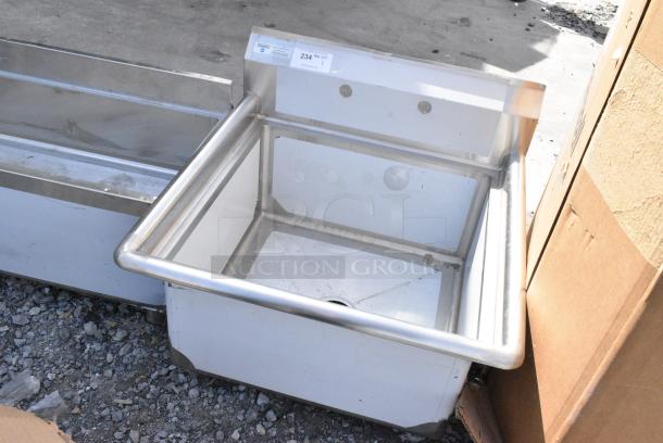 BRAND NEW SCRATCH AND DENT! Steelton 522CS12424 29 1/2" 18-Gauge Stainless Steel One Compartment Commercial Sink without Drainboard - 24" x 24" x 12" Bowl. No Legs. - Image 3 of 5