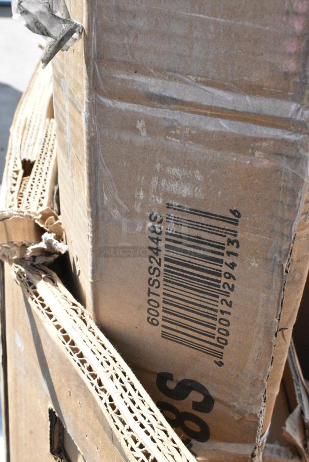 13 BRAND NEW SCRATCH AND DENT! Items Including 7 600SCSS1818 Regency 18 Gauge Stainless Steel Sink Cover for 18" x 18" Bowls, 600TSS2448S Regency Spec Line 24" x 48" 14 Gauge Stainless Steel Commercial Work Table with Undershelf, 600TB2460G Regency 24" x 60" 18-Gauge 304 Stainless Steel Commercial Work Table with 4" Backsplash and Galvanized Undershelf, 600ES3048G Regency 30" x 48" 16-Gauge Stainless Steel Equipment Stand with Galvanized Undershelf, 1643660TFGRY Lancaster Table & Seating 36" x 60" Rectangular Thermo-Formed MDF Table Top with Gray Wood Finish. 13 Times Your Bid! - Image 4 of 10