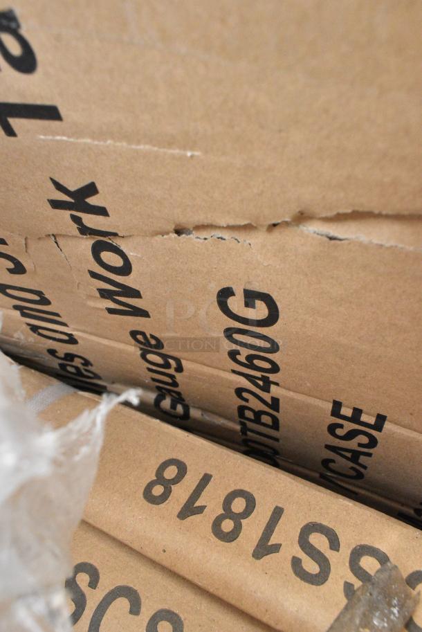 13 BRAND NEW SCRATCH AND DENT! Items Including 7 600SCSS1818 Regency 18 Gauge Stainless Steel Sink Cover for 18" x 18" Bowls, 600TSS2448S Regency Spec Line 24" x 48" 14 Gauge Stainless Steel Commercial Work Table with Undershelf, 600TB2460G Regency 24" x 60" 18-Gauge 304 Stainless Steel Commercial Work Table with 4" Backsplash and Galvanized Undershelf, 600ES3048G Regency 30" x 48" 16-Gauge Stainless Steel Equipment Stand with Galvanized Undershelf, 1643660TFGRY Lancaster Table & Seating 36" x 60" Rectangular Thermo-Formed MDF Table Top with Gray Wood Finish. 13 Times Your Bid! - Image 5 of 10