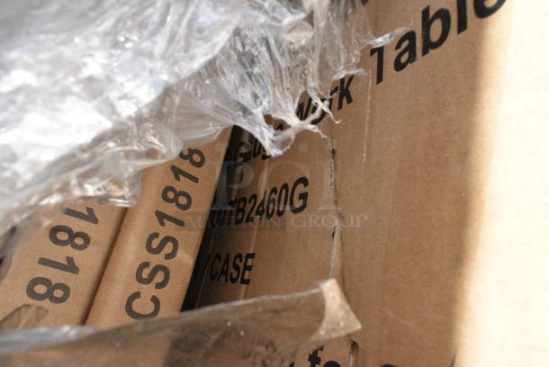 13 BRAND NEW SCRATCH AND DENT! Items Including 7 600SCSS1818 Regency 18 Gauge Stainless Steel Sink Cover for 18" x 18" Bowls, 600TSS2448S Regency Spec Line 24" x 48" 14 Gauge Stainless Steel Commercial Work Table with Undershelf, 600TB2460G Regency 24" x 60" 18-Gauge 304 Stainless Steel Commercial Work Table with 4" Backsplash and Galvanized Undershelf, 600ES3048G Regency 30" x 48" 16-Gauge Stainless Steel Equipment Stand with Galvanized Undershelf, 1643660TFGRY Lancaster Table & Seating 36" x 60" Rectangular Thermo-Formed MDF Table Top with Gray Wood Finish. 13 Times Your Bid! - Image 6 of 10