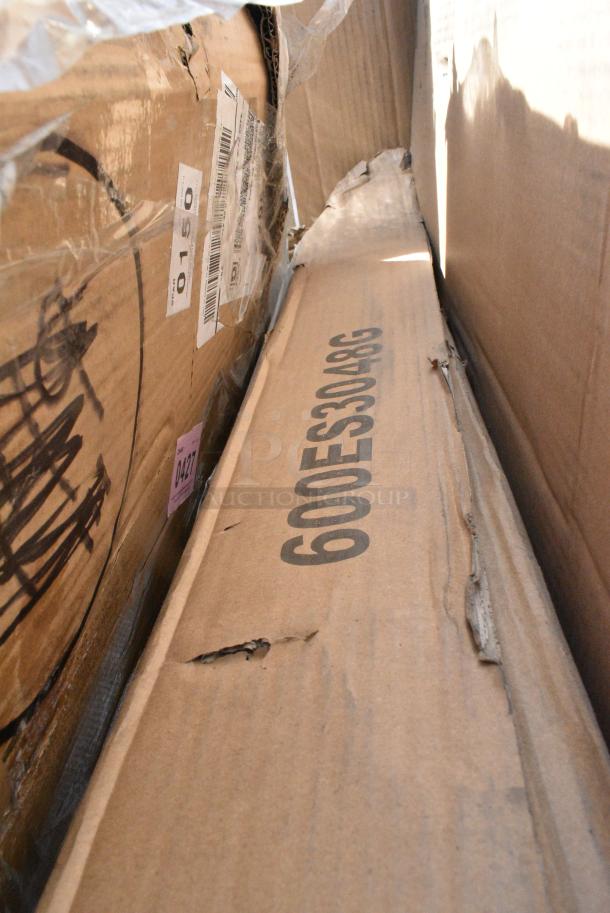 13 BRAND NEW SCRATCH AND DENT! Items Including 7 600SCSS1818 Regency 18 Gauge Stainless Steel Sink Cover for 18" x 18" Bowls, 600TSS2448S Regency Spec Line 24" x 48" 14 Gauge Stainless Steel Commercial Work Table with Undershelf, 600TB2460G Regency 24" x 60" 18-Gauge 304 Stainless Steel Commercial Work Table with 4" Backsplash and Galvanized Undershelf, 600ES3048G Regency 30" x 48" 16-Gauge Stainless Steel Equipment Stand with Galvanized Undershelf, 1643660TFGRY Lancaster Table & Seating 36" x 60" Rectangular Thermo-Formed MDF Table Top with Gray Wood Finish. 13 Times Your Bid! - Image 7 of 10