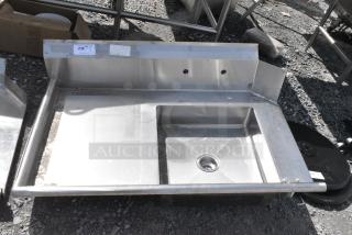 Stainless Steel Left Side Dirty Side Dish Table. No Legs.