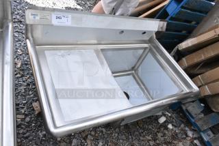 BRAND NEW SCRATCH AND DENT! Steelton 522CS11818L 38 3/4" 18-Gauge Stainless Steel One Compartment Commercial Sink with Left Drainboard - 18" x 18" x 12" Bowl. No Legs.