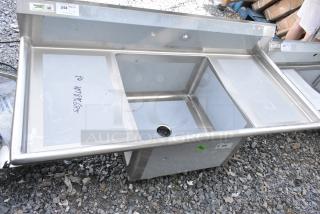 BRAND NEW SCRATCH AND DENT! Regency 600S12424218 Stainless Steel Single Bay Sink w/ Dual Drain Boards. No Legs.