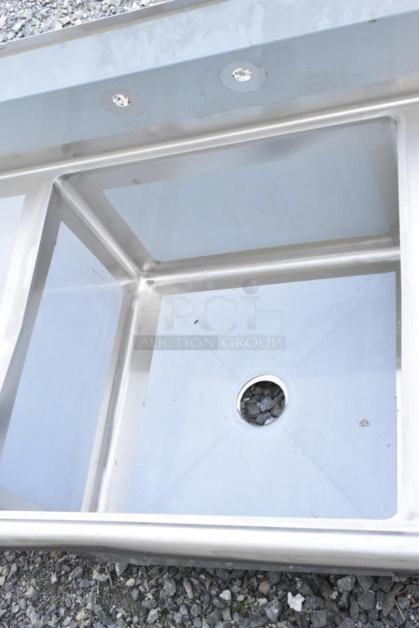 BRAND NEW SCRATCH AND DENT! Regency 600S12424218 Stainless Steel Single Bay Sink w/ Dual Drain Boards. No Legs. - Image 4 of 6