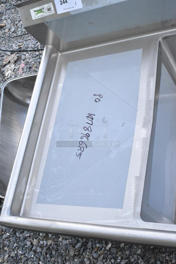 BRAND NEW SCRATCH AND DENT! Regency 600S12424218 Stainless Steel Single Bay Sink w/ Dual Drain Boards. No Legs. - Image 5 of 6