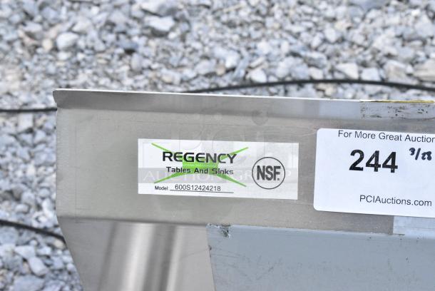 BRAND NEW SCRATCH AND DENT! Regency 600S12424218 Stainless Steel Single Bay Sink w/ Dual Drain Boards. No Legs. - Image 6 of 6