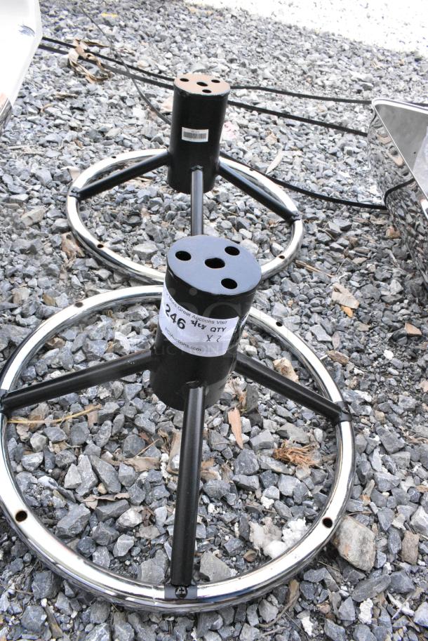 2 BRAND NEW SCRATCH AND DENT! Lancaster Table & Seating 164142FR  Chrome Foot Ring for Bar Height Metal Table Base - 17 1/4" Diameter. 2 Times Your Bid! - Image 1 of 4