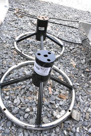 2 BRAND NEW SCRATCH AND DENT! Lancaster Table & Seating 164142FR  Chrome Foot Ring for Bar Height Metal Table Base - 17 1/4" Diameter. 2 Times Your Bid!