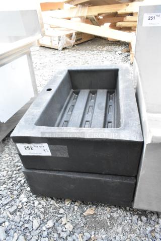 2 BRAND NEW SCRATCH AND DENT! Black Poly Bins. 2 Times Your Bid!