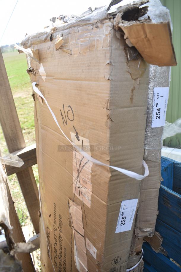 BRAND NEW SCRATCH AND DENT! Regency 460ECSC1836 SECURITY CAGE 18X36X61 CHROME/ COMPONENT. May Be Missing Pieces. - Image 1 of 3