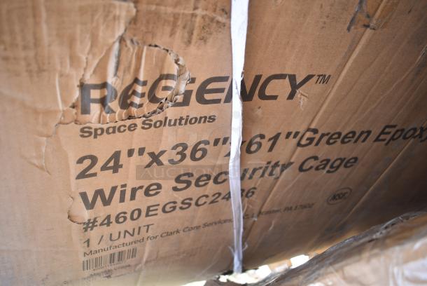 BRAND NEW SCRATCH AND DENT! Regency 460EGSC2436 SECURITY CAGE 24X36X61 GREEN EPOXY. May Be Missing Pieces. - Image 2 of 3