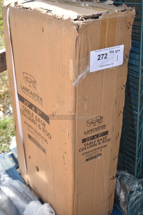 BRAND NEW SCRATCH AND DENT! Box of 10 Lancaster Table & Seating 164TCOLRD425 25 3/16" x 4 1/2" Standard Height Table Base Column and Rod. May Be Missing Pieces. - Image 3 of 3