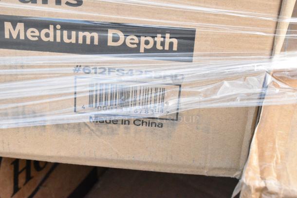 27 BRAND NEW SCRATCH AND DENT! Items Including 760SOUP16WPA Choice 16 oz. White Double Poly-Coated Paper Food Cup with Vented Paper Lid - 250/Case, 347RP10WHSLV Visions 10" White Plastic Plate with Silver Lattice Design - 120/Case, 433NHT101H Choice 1/6 Standard Size White "Thank You" Medium-Duty Plastic T-Shirt Bag - 1,000/Case, 394365L Noble Products Powder-Free Disposable Clear Vinyl Gloves for Foodservice - Large - 1000/Case, 395TO991 EcoChoice 9" x 9" x 3" Compostable No PFAS Added Bamboo / Bagasse 1 Compartment Take-Out Box - 200/Case, 24514104WBKBL Baker's Lane 14" x 10" x 4" Kraft Customizable Quarter Sheet Auto-Popup Window Cake / Bakery Box - 100/Bundle, 612FS4255HD Choice Half Size Heavy-Duty Foil Steam Table Pan Medium 2 3/16" Depth - 100/Case, 50016C Choice 16 oz. Coffee Print Poly Paper Hot Cup - 1,000/Case, 500LFLAT32 Choice Clear Plastic Flat Lid with Straw Slot - 32 oz. - 500/Case, VacPak-It 186CVB1010 10" x 10" Chamber Vacuum Packaging Pouches / Bags 3 Mil - 1,000/Case, 130TONG9HDBK Visions 9" Individually Wrapped Extra Heavy-Duty Black Disposable Polypropylene Tongs - 24/Case, 760DOMELID16 Choice 12-22 oz. Translucent Cold Cup Dome Lid with Opening - 1000/Case. 27 Times Your Bid! - Image 15 of 20