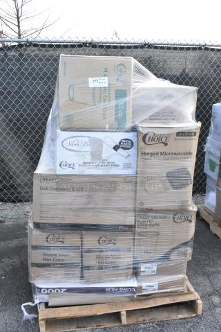 33 BRAND NEW SCRATCH AND DENT! Items Including 394325M Noble NexGen Powder-Free Disposable Blue Hybrid 3 Mil Thick Gloves - Medium - 1000/Case, 433BR4BGC Choice 4 lb. Natural Kraft Paper Bag - 500/Case, 500CC12 Choice Clear PET Customizable Plastic Cold Cup - 12 oz. - 1,000/Case, Dart DWTG20ST ThermoGuard 20 oz. Double Wall Insulated Steam Print Paper Hot Cup, 130WBKSPOONH Choice Black Heavy Weight Wrapped Polystyrene Plastic Teaspoon - 1,000/Case, 500CC12PLA EcoChoice 12 oz. PLA Compostable Plastic Cold Cup - 1,000/Case, 130ROLLKFSSV Visions 17" x 17" Pre-Rolled Linen-Feel White Napkin and Silver Heavy Weight Plastic Cutlery Set - 100/Case, 5008RIPKRPE Choice 8 oz. Squat Double Wall Ripple Kraft Paper Hot Cup - 500/Case, 500TO993 Choice 9" x 9" x 3" Microwavable 1-Compartment Black / Clear Plastic Hinged Container - 100/Case, 500CC16HW Choice Heavy Weight 16 oz. Clear Plastic Cold Cup - 1,000/Case. 33 Times Your Bid!