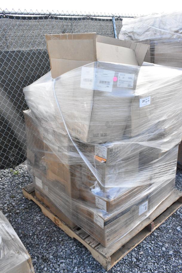 28 BRAND NEW SCRATCH AND DENT! Items Including Libbey 2307 Geo Glasses, San Jamar Cup Dispenser, Square Crocks, Rocks Glasses. 28 Times Your Bid! - Image 2 of 15
