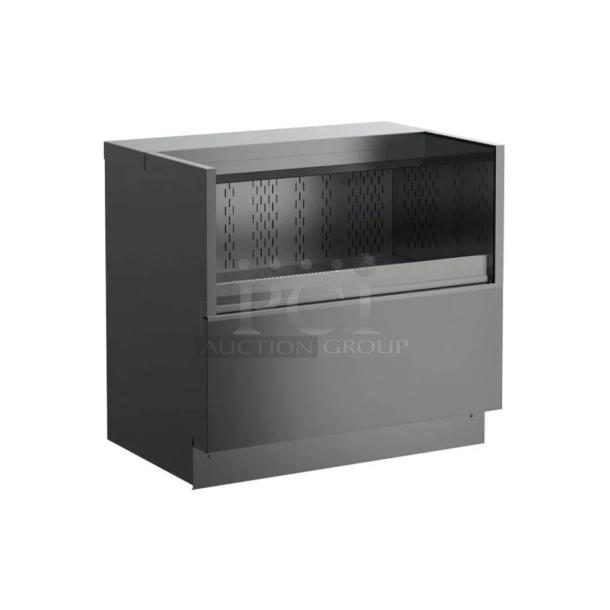 BRAND NEW IN CRATE! Structural Concepts Oasis CO3324R Black 36" Shallow Depth Undercounter Air Curtain Merchandiser. 120 Volts, 1 Phase. Tested and Working! - Image 1 of 5
