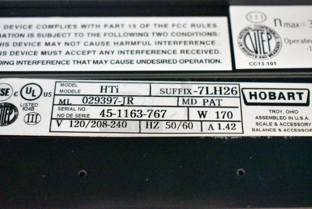 BRAND NEW IN BOX! 2017 Hobart HTi Metal Commercial Countertop Scale. 120/208-240 Volts, 1l Phase. Tested and Working! - Image 27 of 28